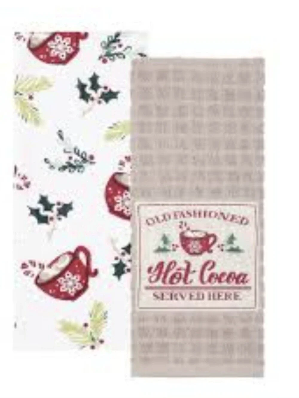 St. Nicholas Square Hot Cocoa Patch Kitchen Towel Set Of 2 BNWT RETIRED